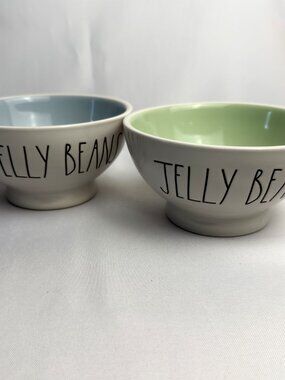 Rae Dunn "Jelly Beans" Bowls Magenta Artisan Collection Blue & Green Set of 2
